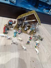 presepe storico vintage capanna e accessori 