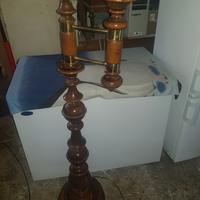 Piantana antica in legno Lampada da terra