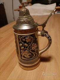 Boccale da birra in ceramica, Germania, XX secolo