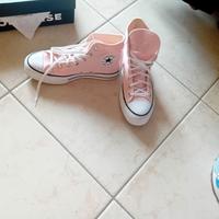 converse alte con plateau rosa, tg 40