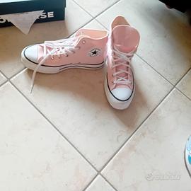 converse alte con plateau rosa, tg 40