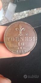 10 tornesi 1859 regno due Sicilie francesco 2