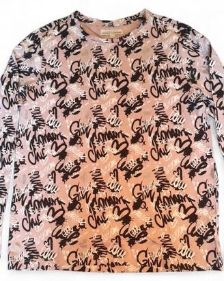 T'shirt rosa a maniche lunghe
