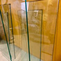 6 Mensole in vetro verde acqua (varie misure)