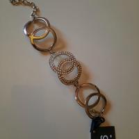 Bracciale in acciaio con strass nuovo