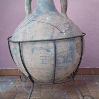 ANFORA TERRACOTTA ANTICA 90 cm x 60 con piedistall