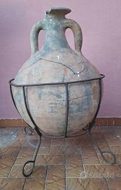 ANFORA TERRACOTTA ANTICA 90 cm x 60 con piedistall