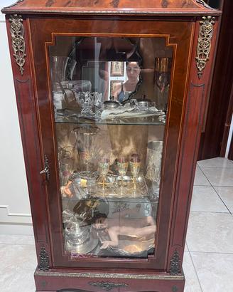 Cristalliera vintage in legno massello anni 60 70 
