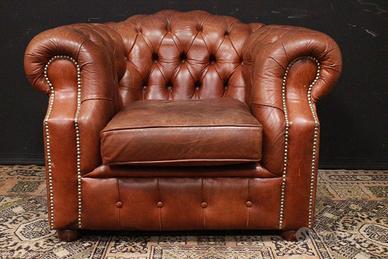 Poltrona originale Chesterfield club in pelle