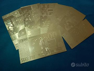 7 PZ BANCONOTE(EURO)LAMINATE ORO