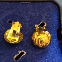 Antichi Orecchini in argento 800 a bottone 