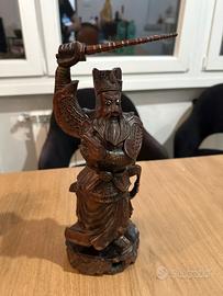 Rara scultura orientale in legno vintage