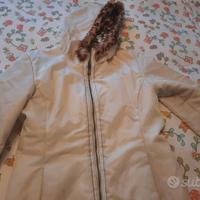 Giacca bianca leopardata all' interno