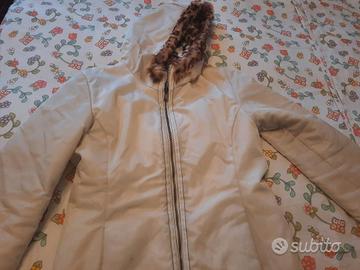 Giacca bianca leopardata all' interno