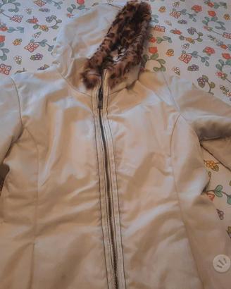 Giacca bianca leopardata all' interno