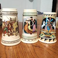 tris boccali decorati