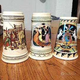 tris boccali decorati