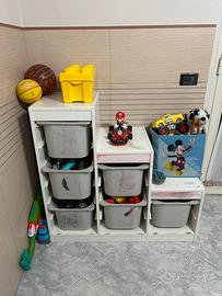 Porta giocattoli 6 sconparti in plastica No tessut