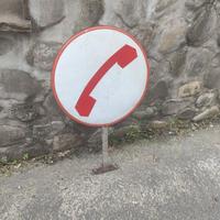 insegna bifacciale cabina telefonica vintage 