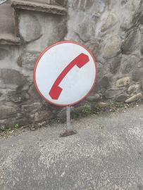 insegna bifacciale cabina telefonica vintage 