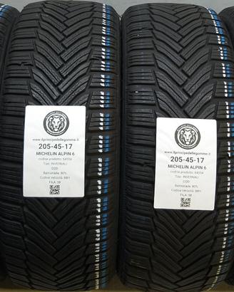 4 GOMME 205 45 17 MICHELIN A64554