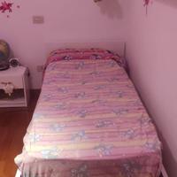 Letto singolo bianco lucido con contenitore