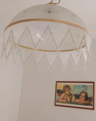 lampadario antico in vetro 