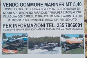Gommone Mariner mt 5,40