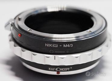 Adattatore K&F per ottiche Nikon G su corpi m4/3