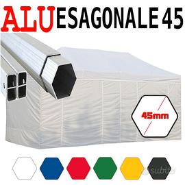 Gazebo 3x6m pieghevole bianco teli laterali eventi