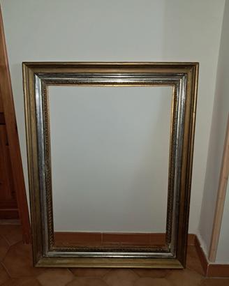 Cornice dorata grande d'epoca legno per specchio