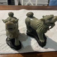 Coppia leoni giada cina xx secolo
