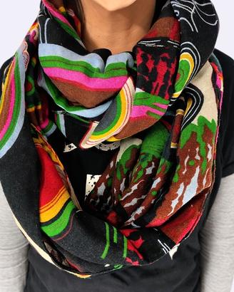 Sciarpa calda multicolore fantasia floreale