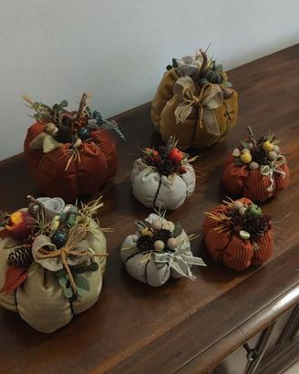 Zucche decorative in stoffa - fatte a mano