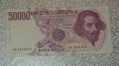 banconota 50.000 lire Bernini 