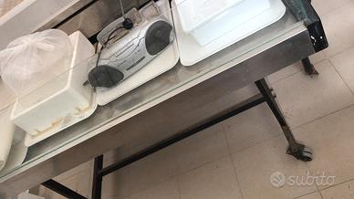 banco refrigerato pattumiera paletta acciaio