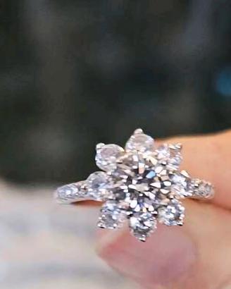 Moissanite anello in argento tg 19mm