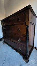 Comò Anticato Stile Impero - Legno Pregiato