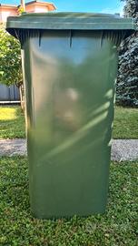bidone carellato 2 ruote x raccolta verde