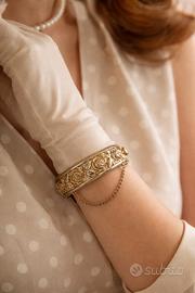 Antico bracciale con rose anni 50 rigido