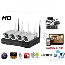 Kit videosorveglianza wireless full hd 4 telecamer