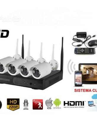 Kit videosorveglianza wireless full hd 4 telecamer