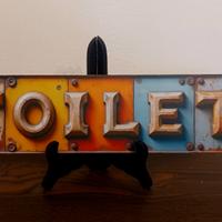Insegna WC Bagno Toilette in metallo 