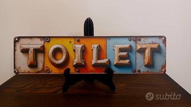 Insegna WC Bagno Toilette in metallo 