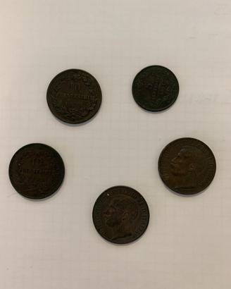 5 cent 1961 10 cent 1893 1866  2x 10centesimi 1911