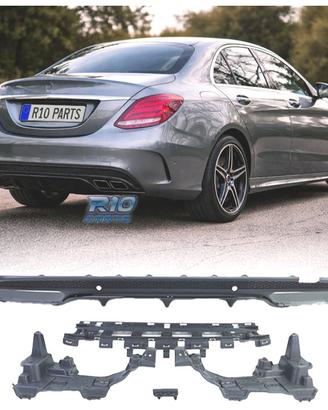 DIFFUSORE MERCEDES CLASSE C W205 AMG 15-21 LOOK C6