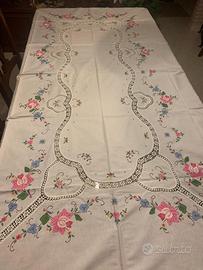 Tovaglia rettangolare in cotone con 12 tovaglioli