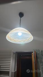 Lampadario arte povera vetro
