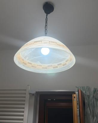 Lampadario arte povera vetro