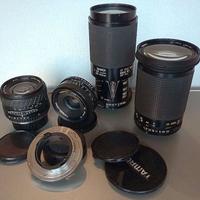 3+1 OBIETTIVI  da 24 a 210 mm per YASHICA o CONTAX